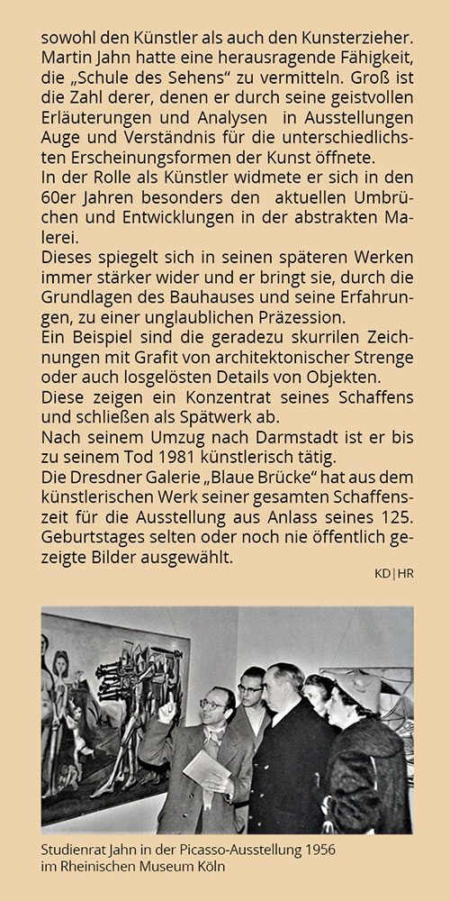 Ausstellung „Martin Jahn – Facetten eines Bauhauskünstlers“ ab 26.08.2023