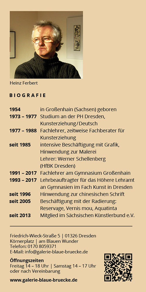 Ausstellung Heinz Ferbert – Restrospektive zum 70. Geburtstag“ ab 16.03.2024
