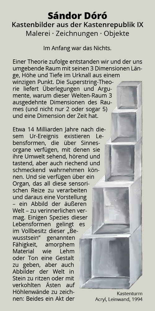 Ausstellung Sándor Dóró – „Kastenbilder aus der Kastenrepublik IX“ ab 06.07.2024