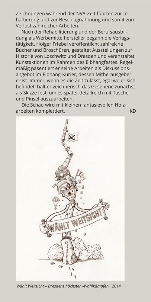 Ausstellung Holger Friebel – Dresden ist ein Dorf“ ab 15.03.2025